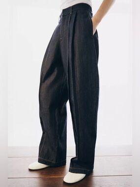 ZARA ZW COLLECTION HIGH WAISTED BALLOON PLEATED JEANS